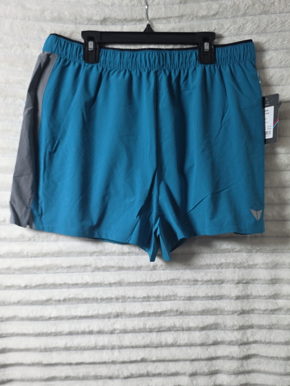 0537 Korsa Men's Athletic Performance Shorts in Teal‎ with Gray Panels